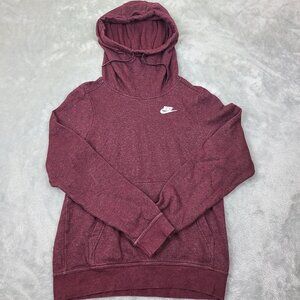 Womens Nike Pull Over Hoodie Size XS Thick Maroon G9